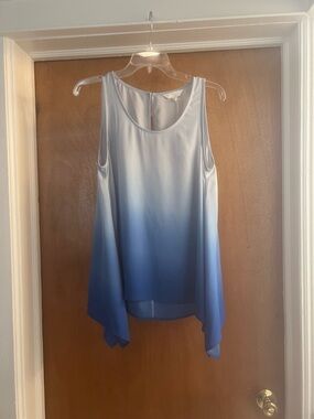 Charming Charlie Women’s Blue Ombre Handkerchief-Hem Sleeveless Tank Top